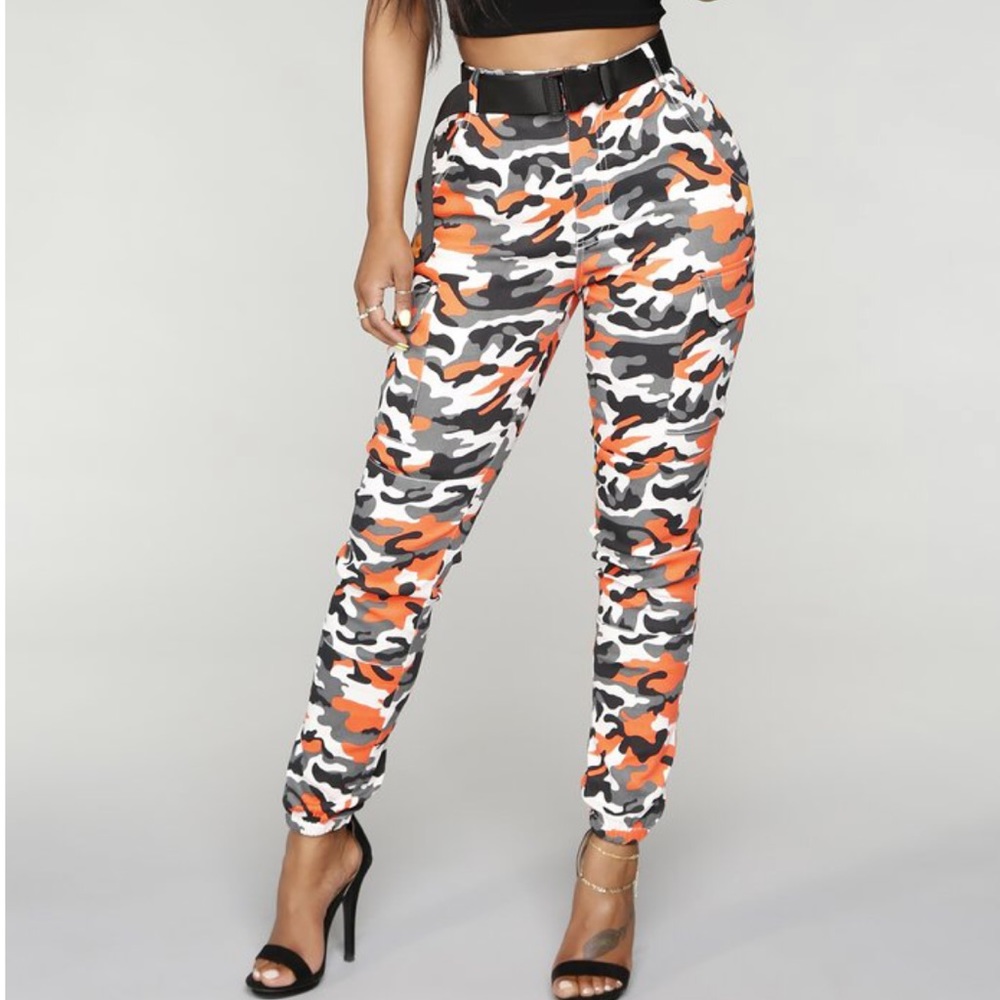 Kaliyah Camo Joggers - Orange